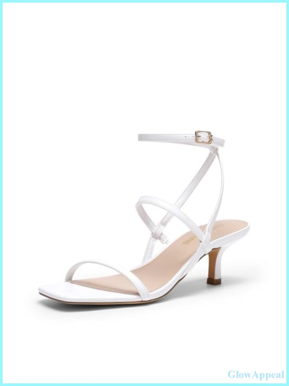 Kitten Heel Strappy Open Toe Ankle Buckle Dress Sandals